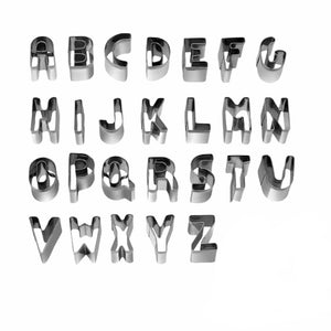 Small Metal English Alphabet Cutter Set (26 Pieces)
