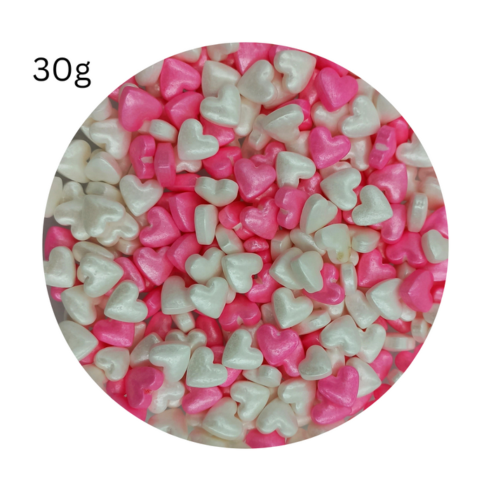 Pink & White Hearts Sprinkles
