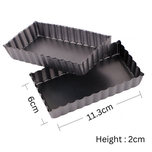 Mini Rectangle Non Stick Tart Pan With Removable Base