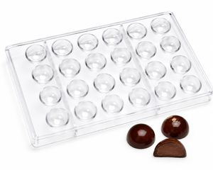 Acrylic Small Half Sphere Chocolate Mold | 24-Cavity