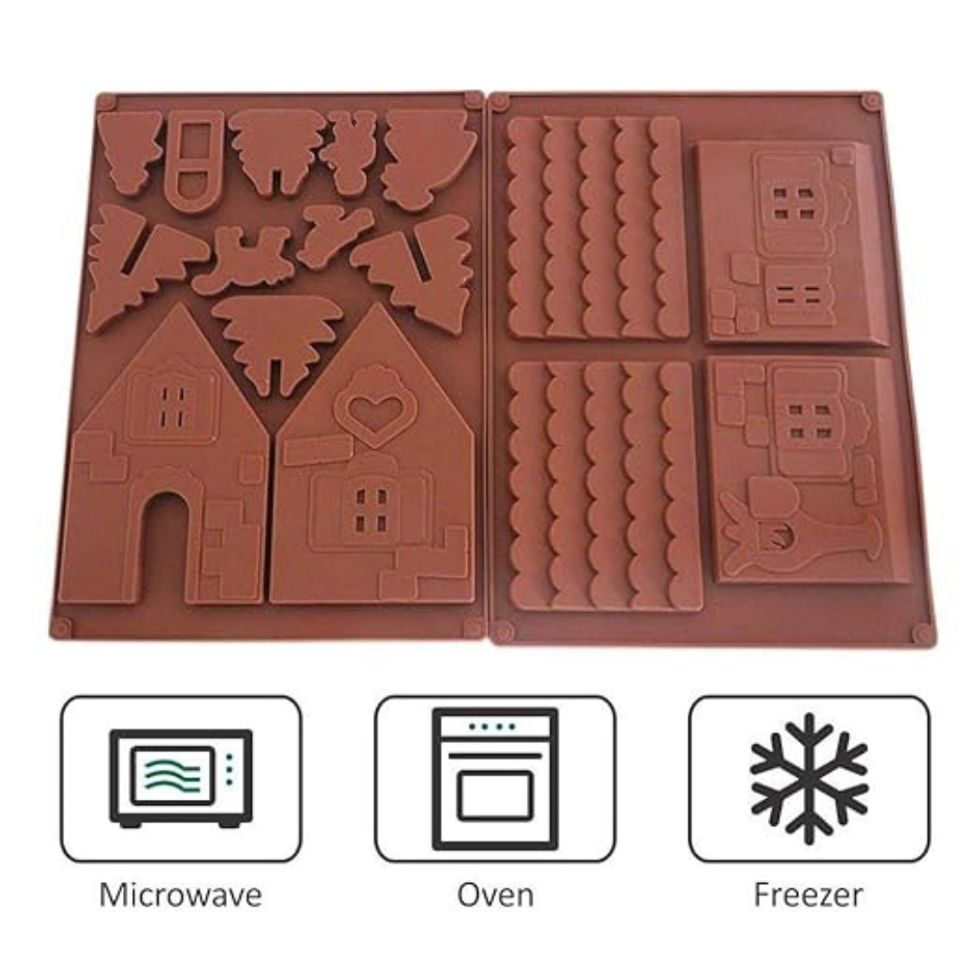 Silicone gingerbread top house mold