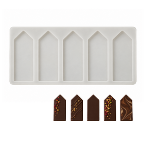 Tag-shaped chocolate garnish silicone mold for dessert decoration