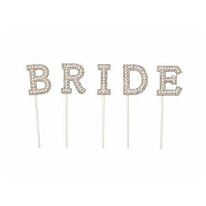Bride Pearl Rhinestone Cake Topper