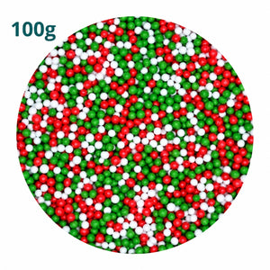 Christmas sprinkles red green and white 100g