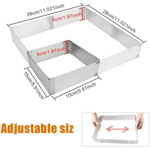 Stainless Steel Adjustable square Ring (3 Sizes Available)