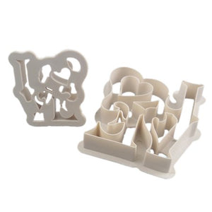 Love Heart Plastic Cutters Set (2 Pieces)