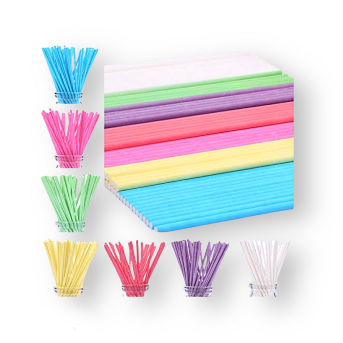 Medium Cake Pop Sticks- 25 pieces (7 Colors Available)