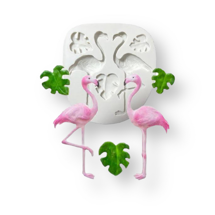 Flamingo & Leaves Silicone Mold