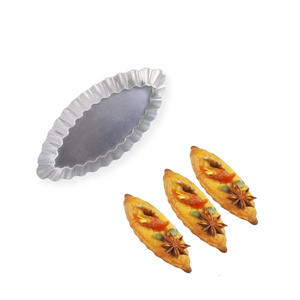 Elongated Aluminum Shell Tart Mold -Set of 6 (2 Sizes Available)