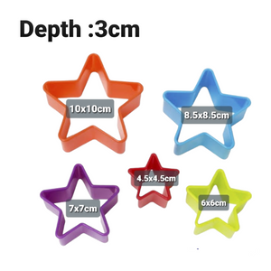 Plastic Star Cutters (5 pieces)