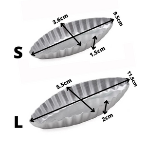 Elongated Aluminum Shell Tart Mold -Set of 6 (2 Sizes Available)