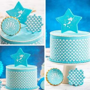 Fish / Mermaid Scales Cake Decorating Stencil