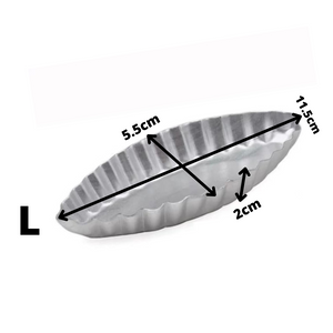 Elongated Aluminum Shell Tart Mold -Set of 6 (2 Sizes Available)