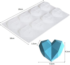 Small Diamond Heart Silicone Mold