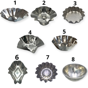 Aluminum Tart and Mini Gateaux Molds- Set of 6 (8 Shapes Available)