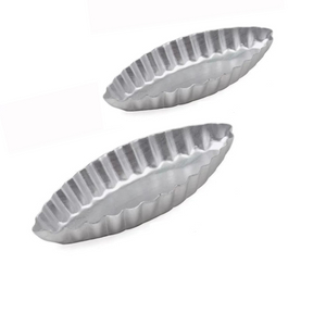 Elongated Aluminum Shell Tart Mold -Set of 6 (2 Sizes Available)