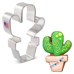 Potted Cactus Stainless Steel Cookie Cutter