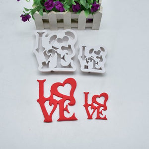 Love Heart Plastic Cutters Set (2 Pieces)