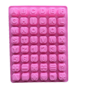 English Letters, Numbers & Shapes Chocolate Silicone Mold