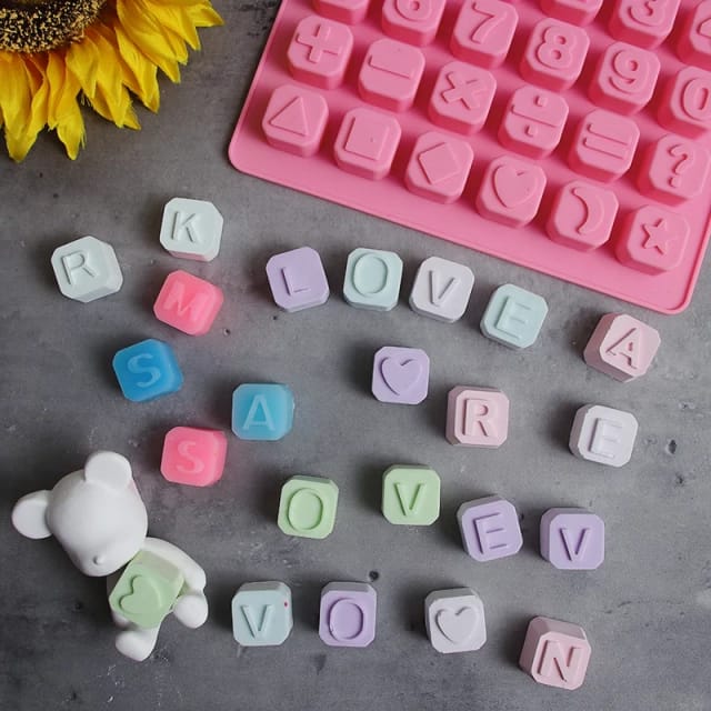 Bulk Chocolate Candy Letter Silicone Fondant Molds For Chocolate