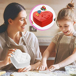 Large Heart Silicone Mold with Mom & Baby Hands