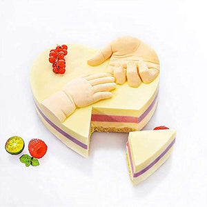 Large Heart Silicone Mold with Mom & Baby Hands