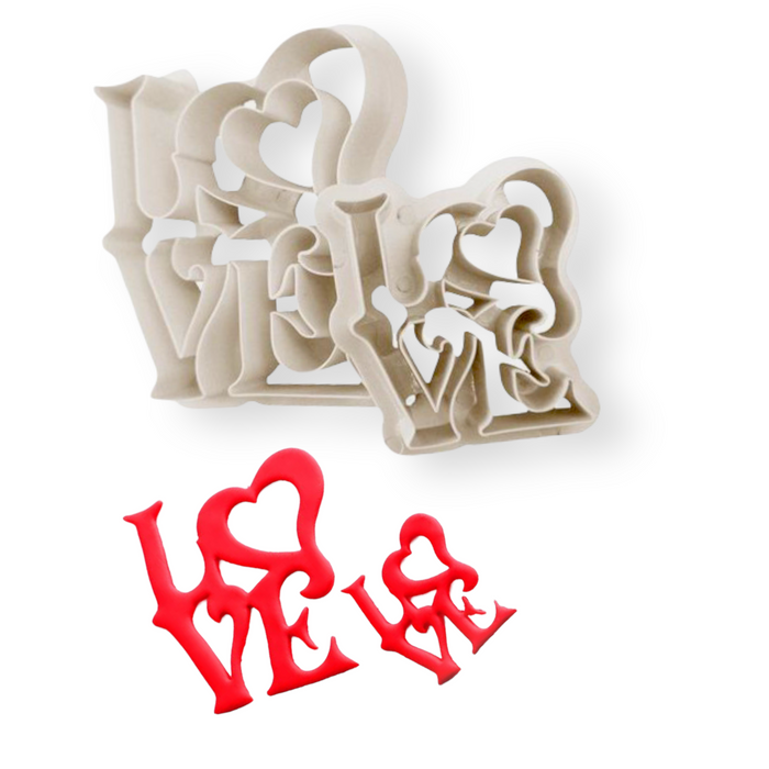 Love Heart Plastic Cutters Set (2 Pieces)