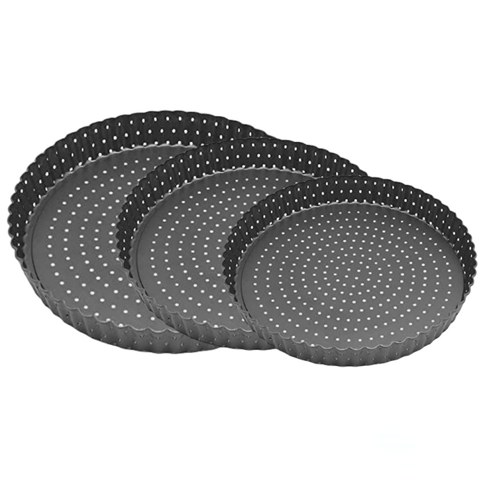 Perforated Non Stick Tart Pan With Removable Base (3 sizes Available)