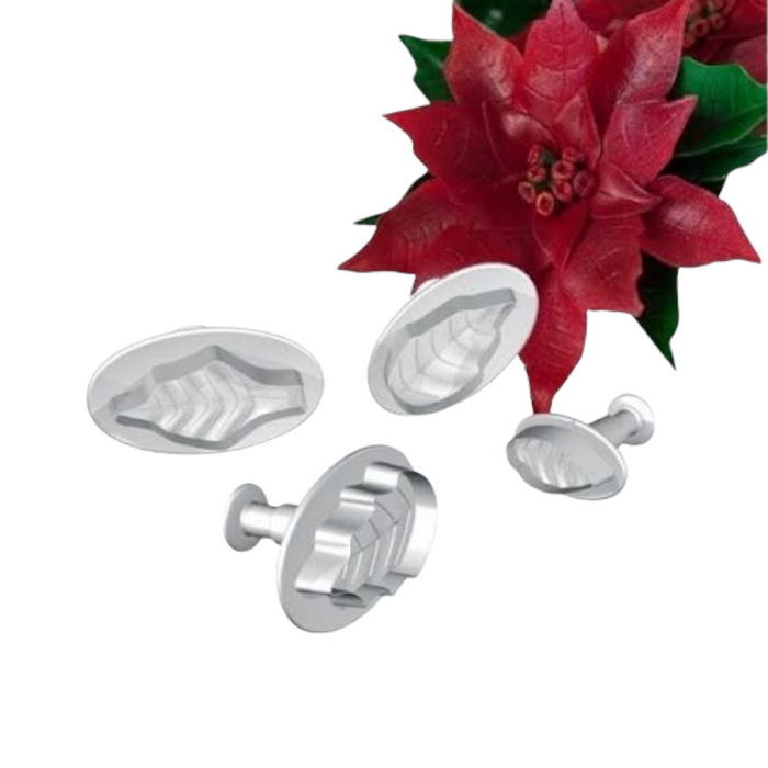 Poinsetta Leaf Plunger Cutters (set of 4)
