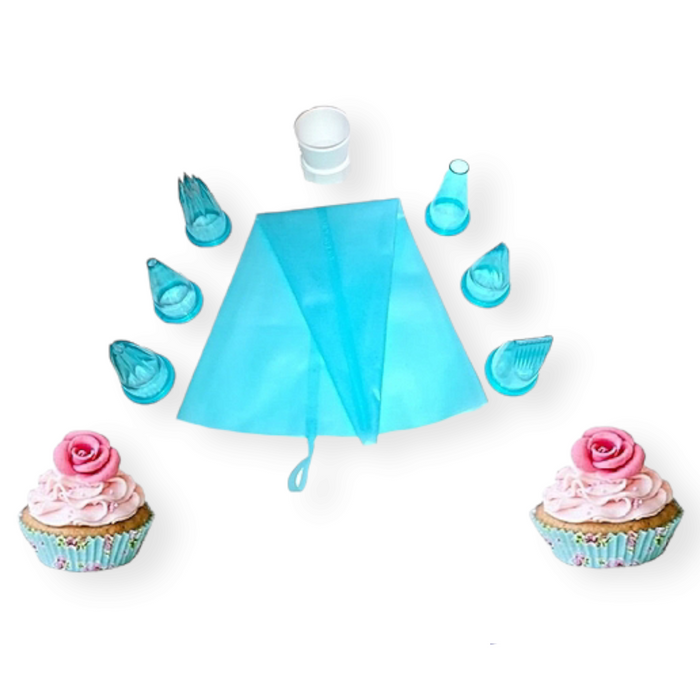Silicone Piping Bag with 6 Tips