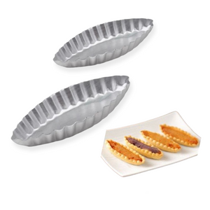 Elongated Aluminum Shell Tart Mold -Set of 6 (2 Sizes Available)