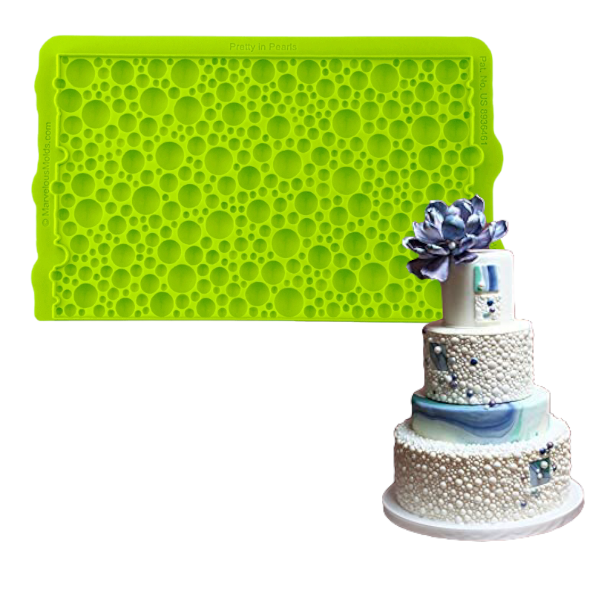 Marvelous Molds Romantic Ruffle Simpress Silicone Mold Cake Decorating Fondant Gum Paste Icing