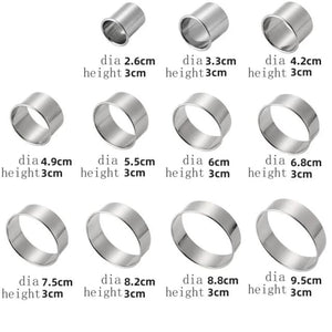 Stainless Steel Circle Cutter Set (11 Pieces)
