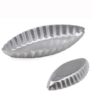 Elongated Aluminum Shell Tart Mold -Set of 6 (2 Sizes Available)
