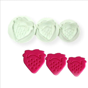 Strawberry Plunger Cutters (3 Pieces)