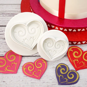 Fancy Hearts Plunger Cutter Set (4 Pieces)