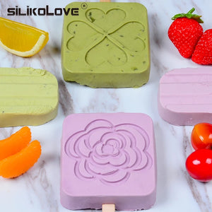 Big Hearts & Flower Imprint Cakesicle Silicone Mold