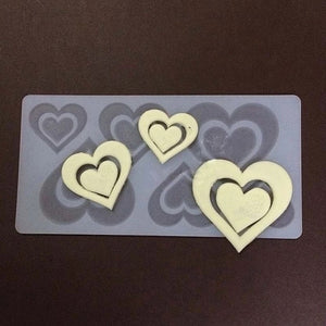 Rose Heart Chocolate Garnish Silicone Mold