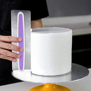 Large Stainless Steel Cake Scraper With Hand Grip