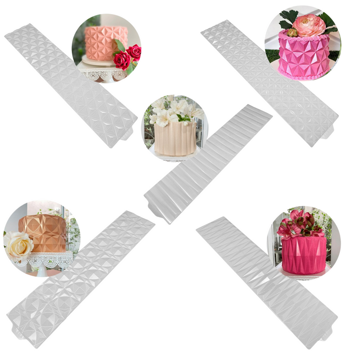 Geometric Origami 3D Cake Border (5 Shapes Available)