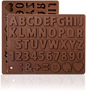 Small English Alphabet, Numbers & Emojis Chocolate Silicone Mold