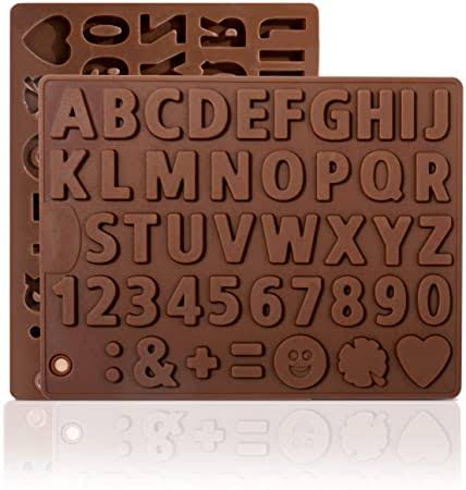 Small English Alphabet, Numbers & Emojis Chocolate Silicone Mold