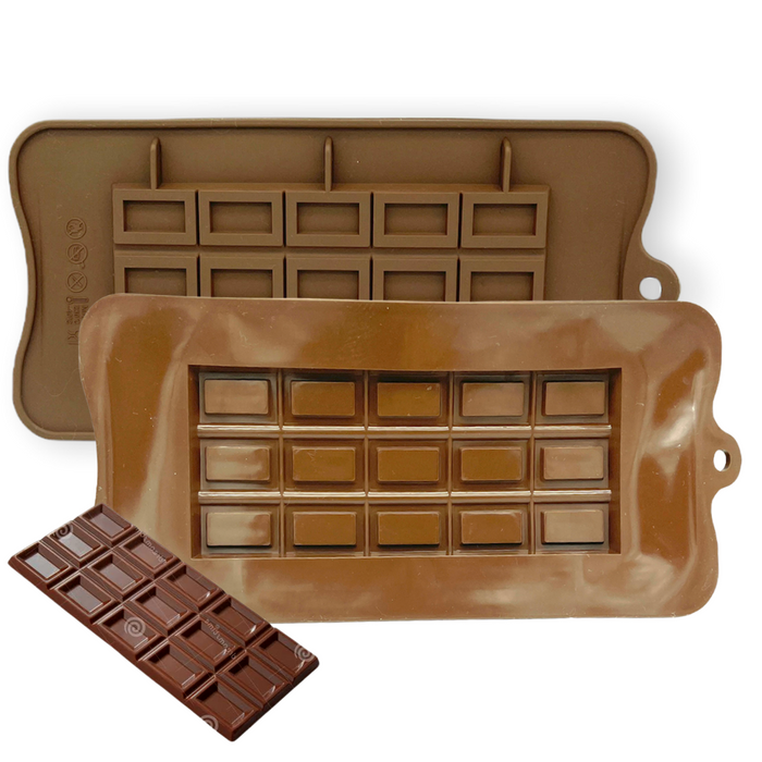 Classic Bar of Double Rectangles Silicone Mold
