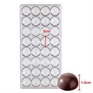 Polycarbonate Small Half Sphere Mold (32 Cavities)
