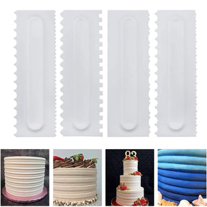 Vocen Large Plastic Cake Scraper Set (4 Pieces)