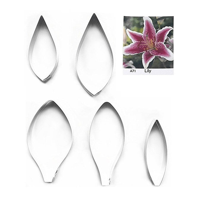 Lilly Flower Petal Cutters (5 Pieces)