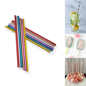 Disposable Sparkly Straws Set (6 Colors Available)