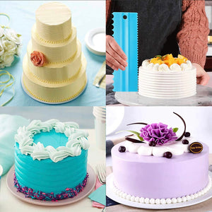 Looped Large Plastic Cake Scraper Set (4 Pieces)