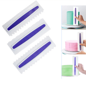 Large Plastic Cake Scraper Set (3 Pieces)