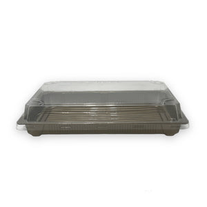 Plastic Rectangular Plates With Lids (Set of 5)